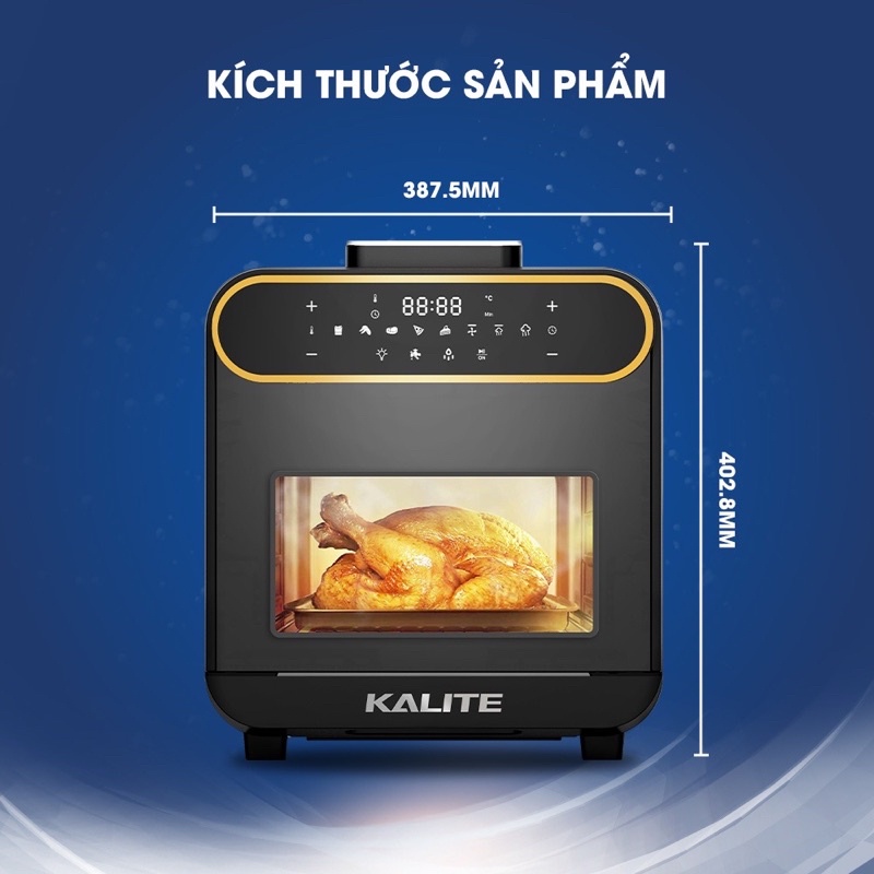 Nồi Chiên Không Dầu - Nồi chiên hơi nước Kalite Steam Pro 15L có sách hướng dẫn nấu ăn (New 2022) - Hàng Chính Hãng