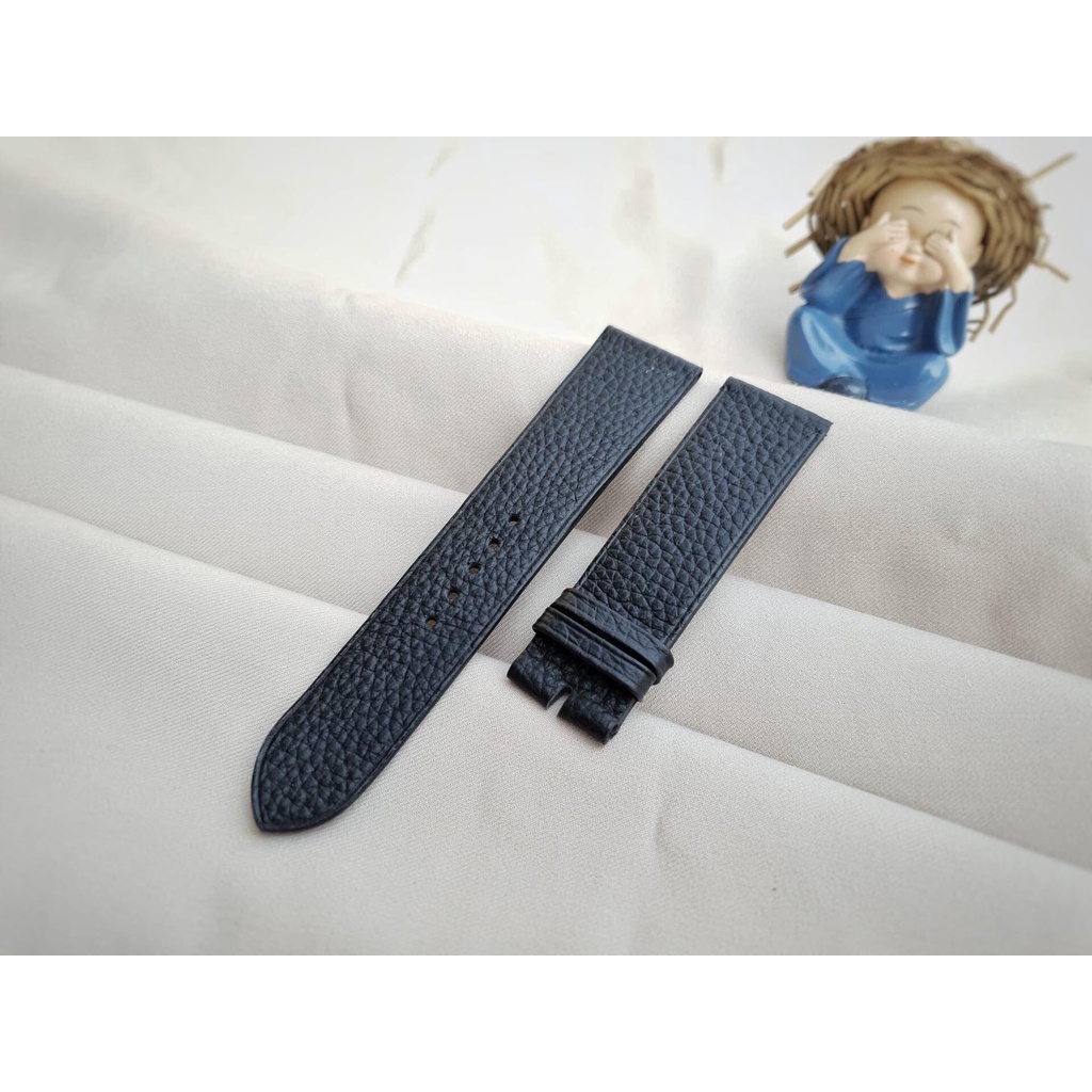 Dây Đồng Hồ Da Bò Làm Theo Yêu Cầu Màu Đen Handmade 16mm 17mm 18mm 19mm 20mm 21mm 22mm 23mm 24mm 25mm 26mm