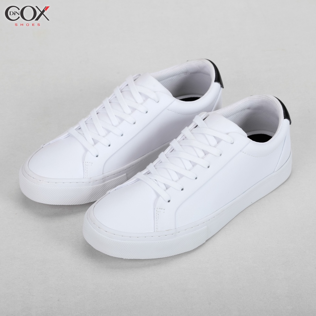 Giày Sneaker Da Unisex DINCOX D20 Năng Động Cá Tính White/Black