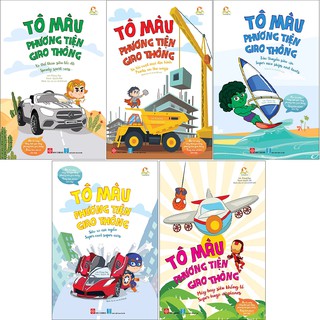 Sách Đinh Tị - Combo: Tô Màu Phương Tiện Giao Thông (Bộ 5 cuốn)