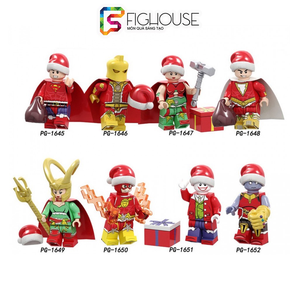 Xếp Hình Minifigures Các Nhân Vật Marvel/DC Mặc Trang Phục Noel - Đồ Chơi Lắp Ráp non-lego PG8188 [A19]