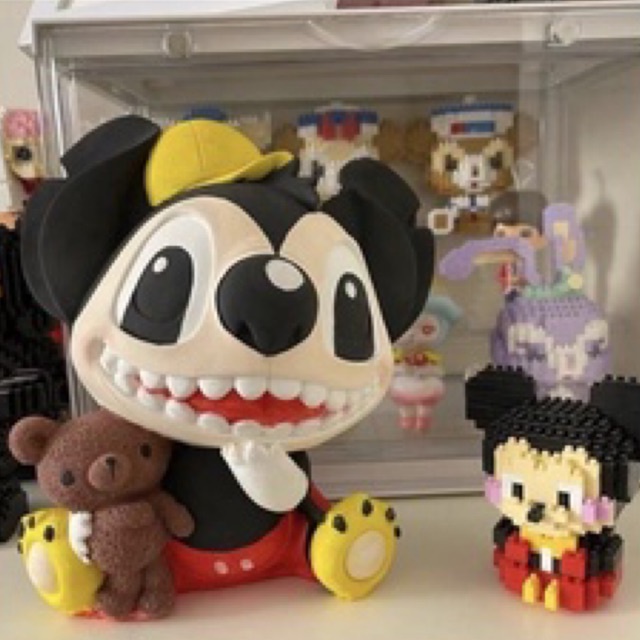 Tượng thạch cao tô màu Stitch ôm gấu size XXL cao cấp