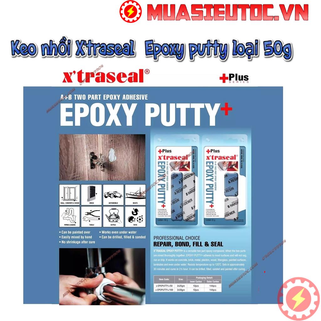 Keo nhồi dán đa năng dán siêu dính dạng - chống rò rỉ  X’traseal Epoxy putty 50g hỗ trợ đất nhào nặn tượng tạo hình