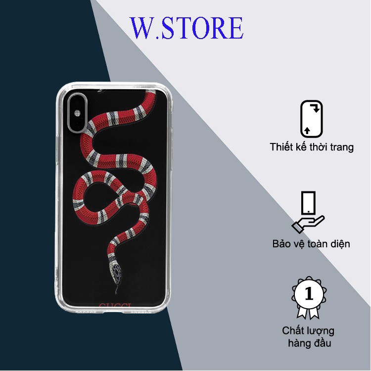 Ốp Lưng  độc lạ ốp thời trang gucci hình con rắn màu đỏ cực hiếm có dành cho Iphone 6 đến 12 promax BRD20210205