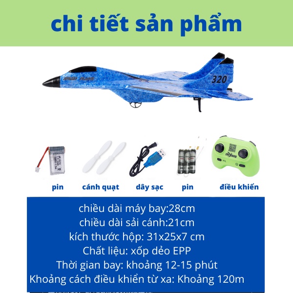 Máy bay điều khiển từ xa đồ chơi thông minh ngoài trời điều khiển từ xa cho bé SU320 tặng kèm pin