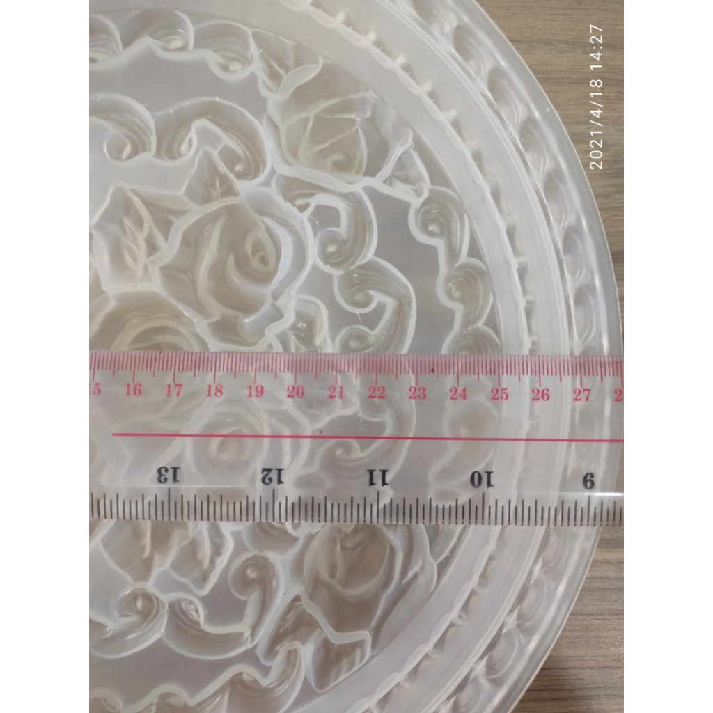 Khuôn nhựa Rau Câu  9 Bông  Hoa Hồng 28 cm x 7 cm Loại Lớn Nhất