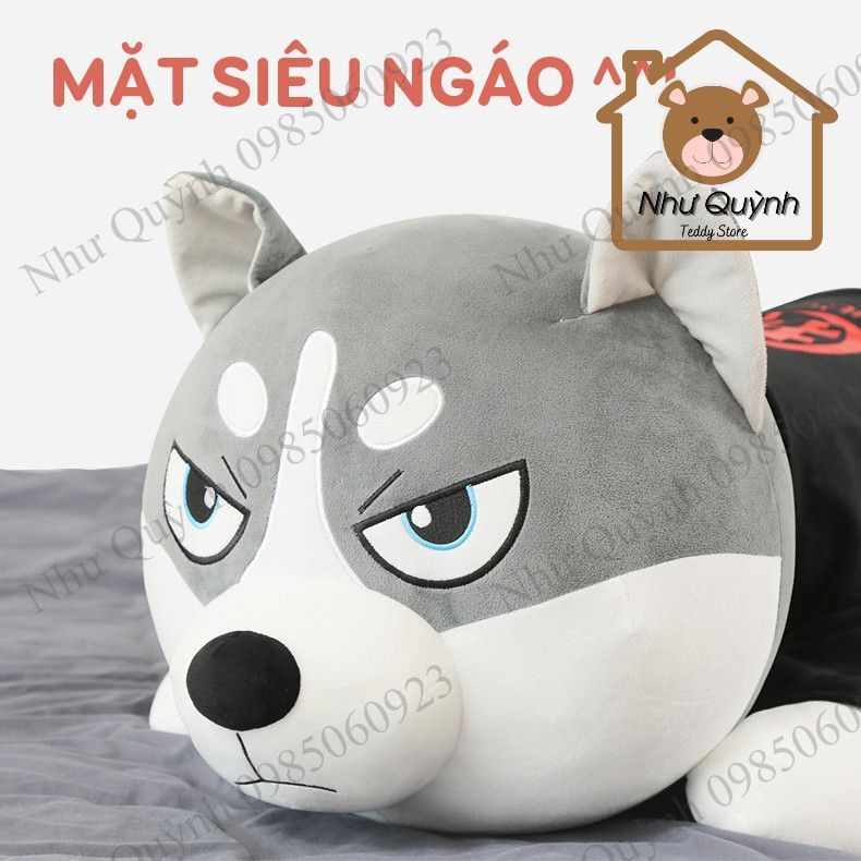 Gấu bông chó husky ,chó alaska siêu to khổng lồ đáng yêu nghộ nghĩnh kích thươc 80cm 1m2 1m4 1m6