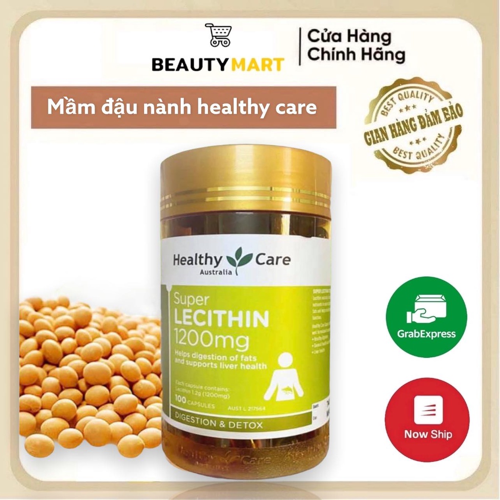 Mầm đậu nành úc Healthy Care tăng vòng 1, làm đẹp da, đào thải độc tố gan, cân bằng nội tiết tố - Chính hãng