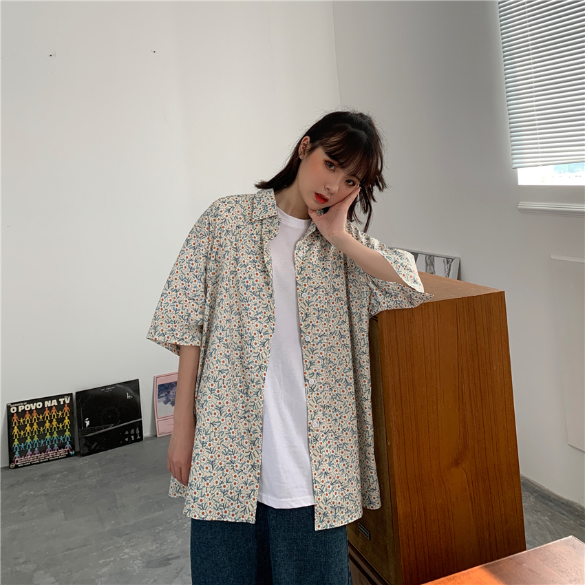 Áo Sơ Mi Hoa Tay Ngắn Thời Trang Dành Cho Nữ