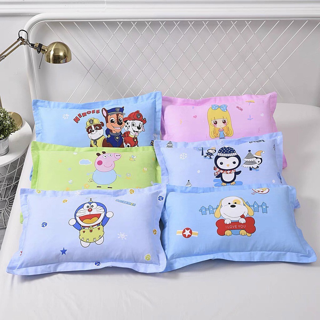 Gối Cotton 5D cho bé. Hàng 2 lớp, In hình thú dễ thương cho bé