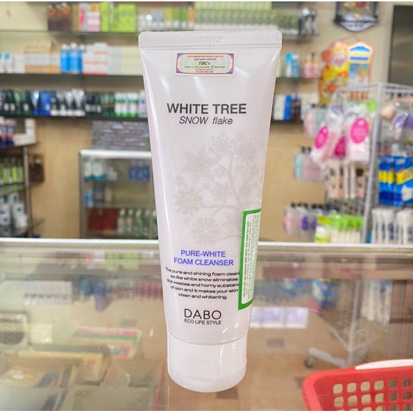 Sữa rửa mặt Dabo White Tree Snow Flake Cây Tuyết Trắng 150ml (có hạt massage)