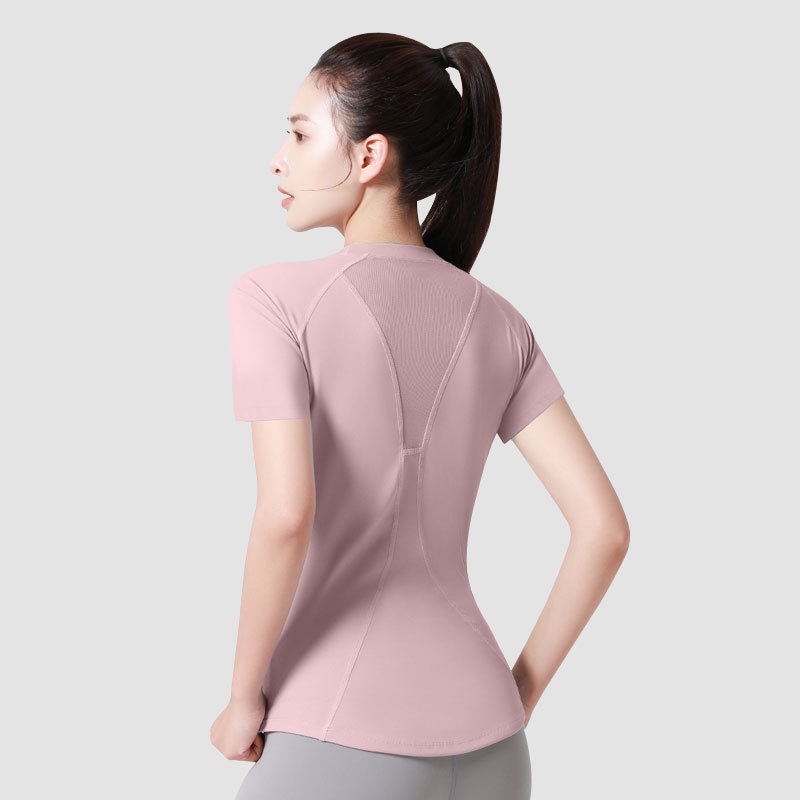 Áo Thun Thể Thao Phối Lưới Ôm Dáng Mau Khô Thời Trang Cho Nữ