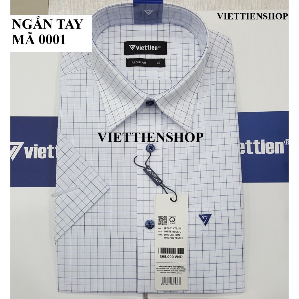 (0001 CRS) ÁO SƠ MI VIỆT TIẾN NGẮN TAY CA RÔ