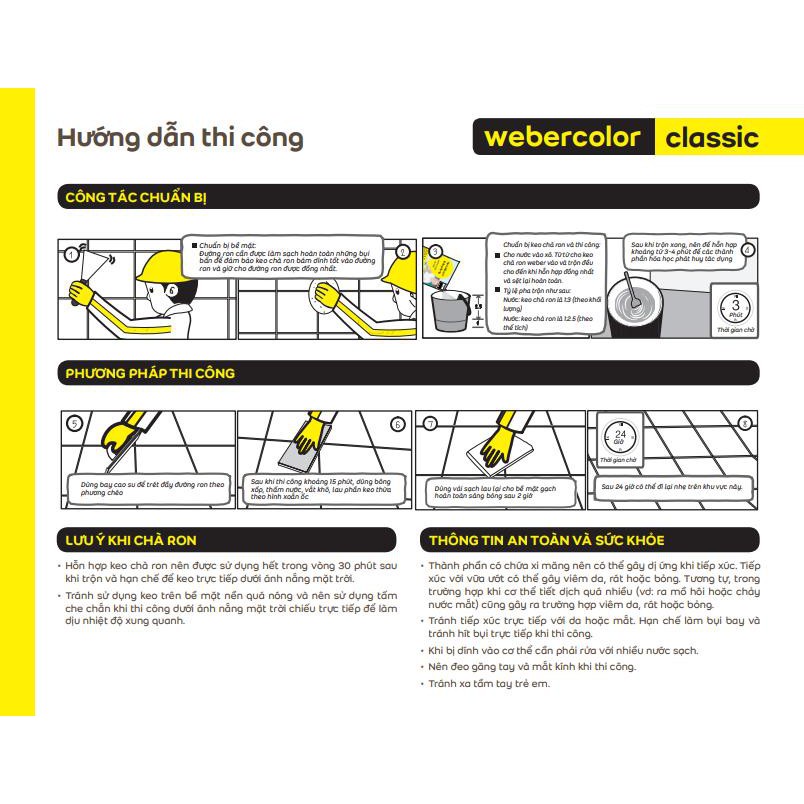Keo chà ron gạch weber - Công nghệ Thái Lan
