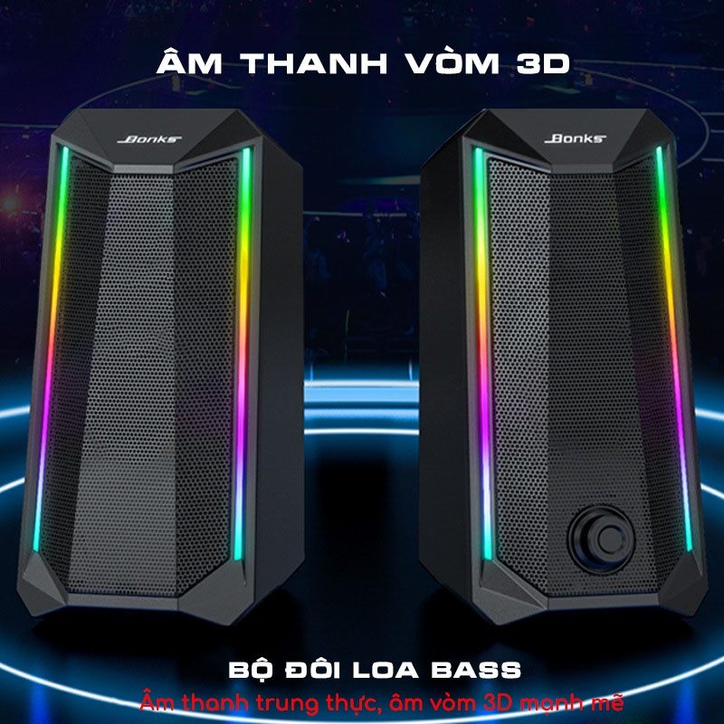 Loa máy tính Ggear SP301 loa vi tính mini để bàn gaming led siêu bass công suất lớn cho laptop pc điện thoại smartphone