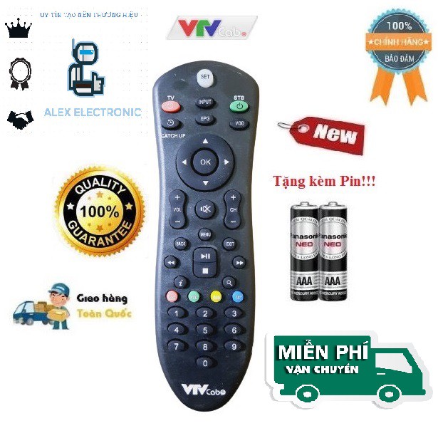 Remote điều khiển VTV CAB ''Đa Năng'' cho đầu kỹ thuật số TVBox- Hàng chính hãng Tặng kèm Pin-Điện tử ALEX