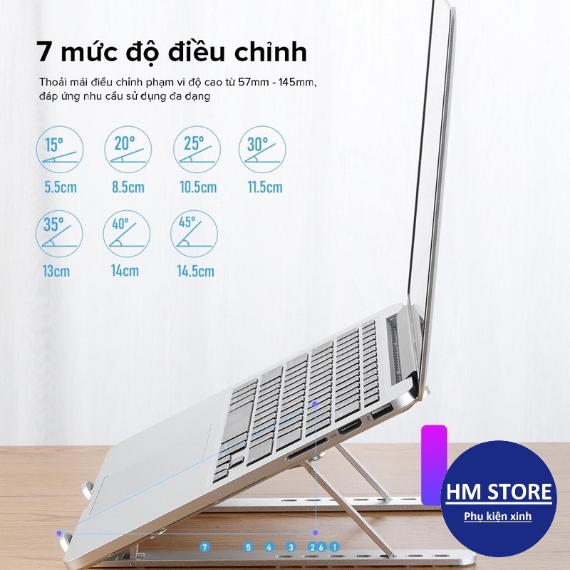 Giá Đỡ Laptop - Dễ Dàng Gấp Gọn - Chất Liệu Hợp Kim Nhôm Cao Cấp