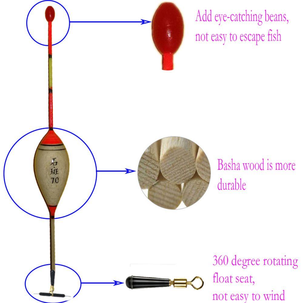 FAY Set 5 Phao Câu Cá Bằng Gỗ Chất Lượng Cao