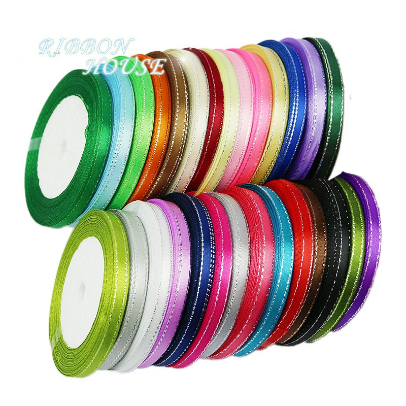 Cuộn dây ruy băng ren 6mm dài 25 thước dùng trang trí chất lượng cao