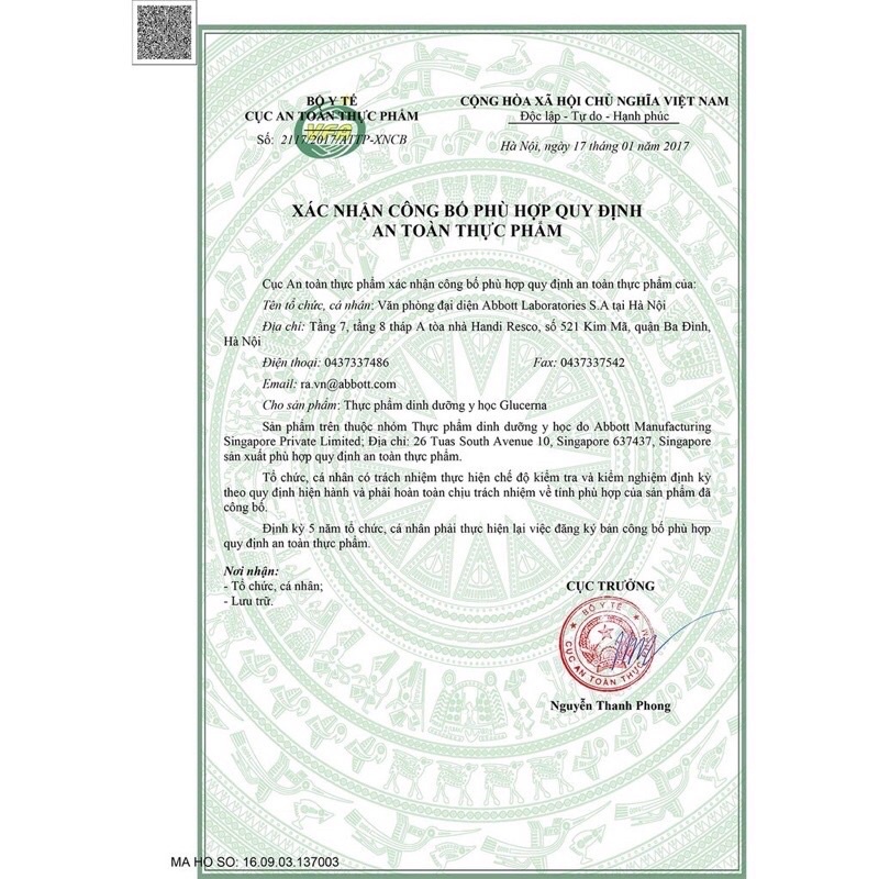 Thùng 30 Chai Glucerna Vani 220ml