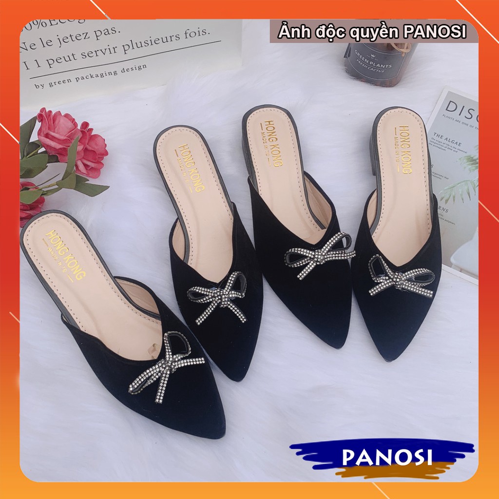 Giày sục nữ hè 2021 đính kèm nơ đá xinh hottrend | BigBuy360 - bigbuy360.vn