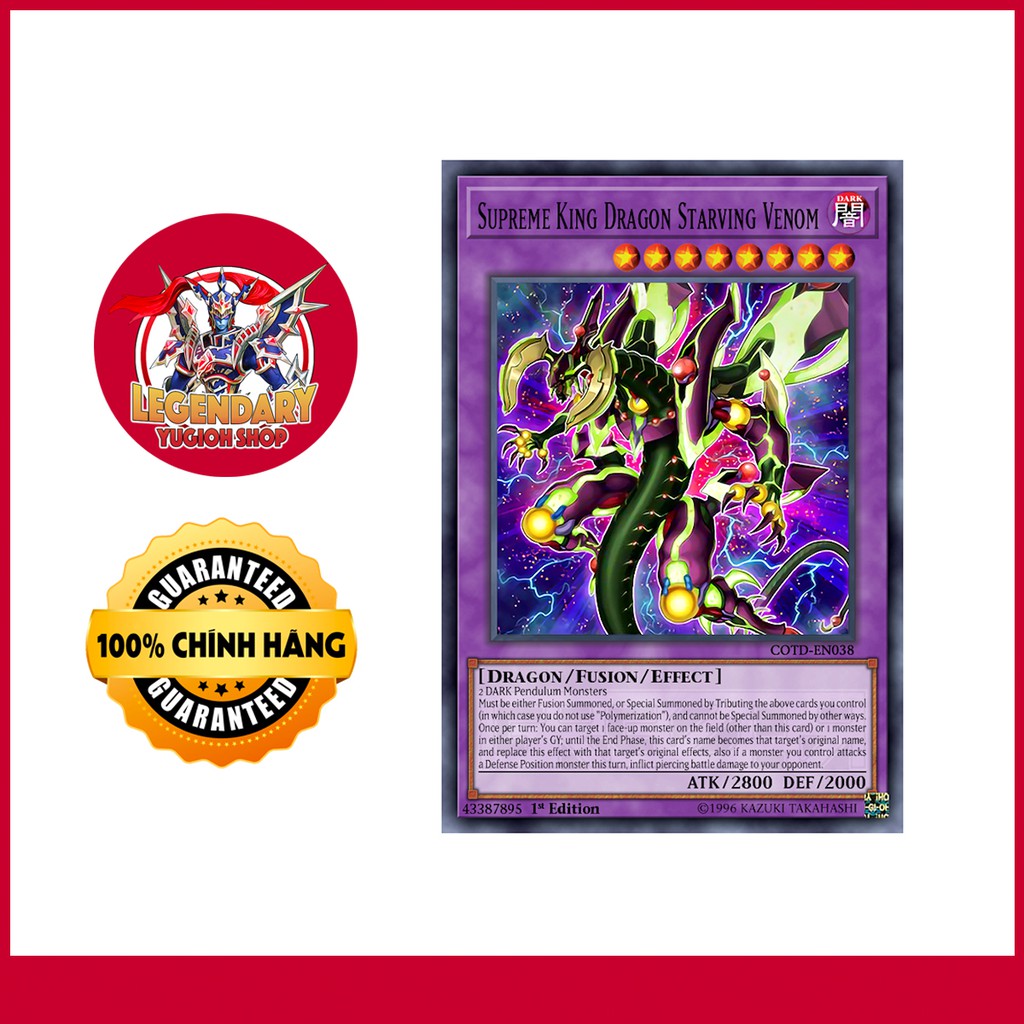 [Mã TOYDEC hoàn 20K xu đơn 50K] [EN-JP][Thẻ Bài Yugioh Chính Hãng] Supreme King Dragon Starving Venom