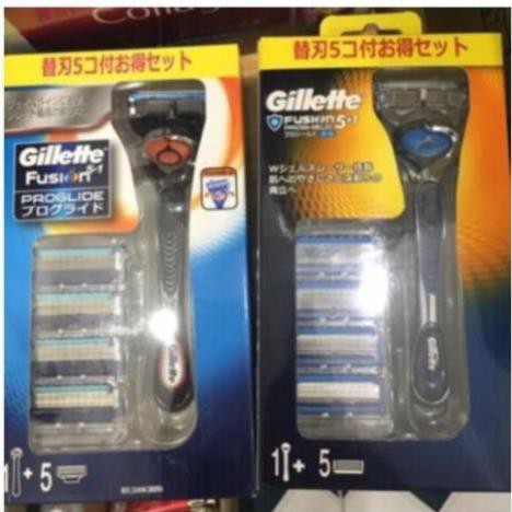 Bộ set Dao cạo râu Gillette Fusion Proglide 5+1 tặng 4 lưỡi thay thế Nhật bản (chạy pin tặng 3 lưỡi) shopnhatlulu