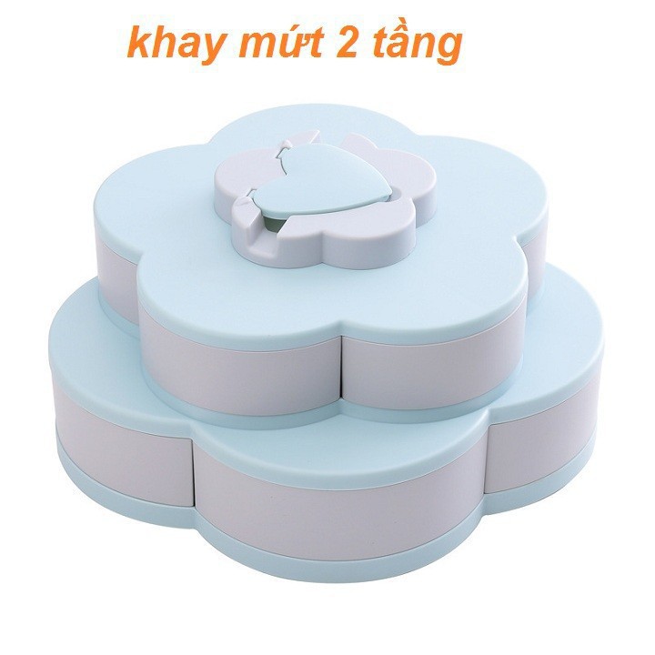 Khay mứt xoay 1 tầng 5 cánh| Khay mứt 2 tầng