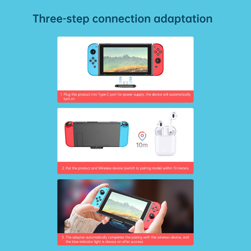 Bộ Truyền Tín Hiệu Không Dây Bluetooth Di Động Cho Switch Laptop Bluetooth-compatible5 0