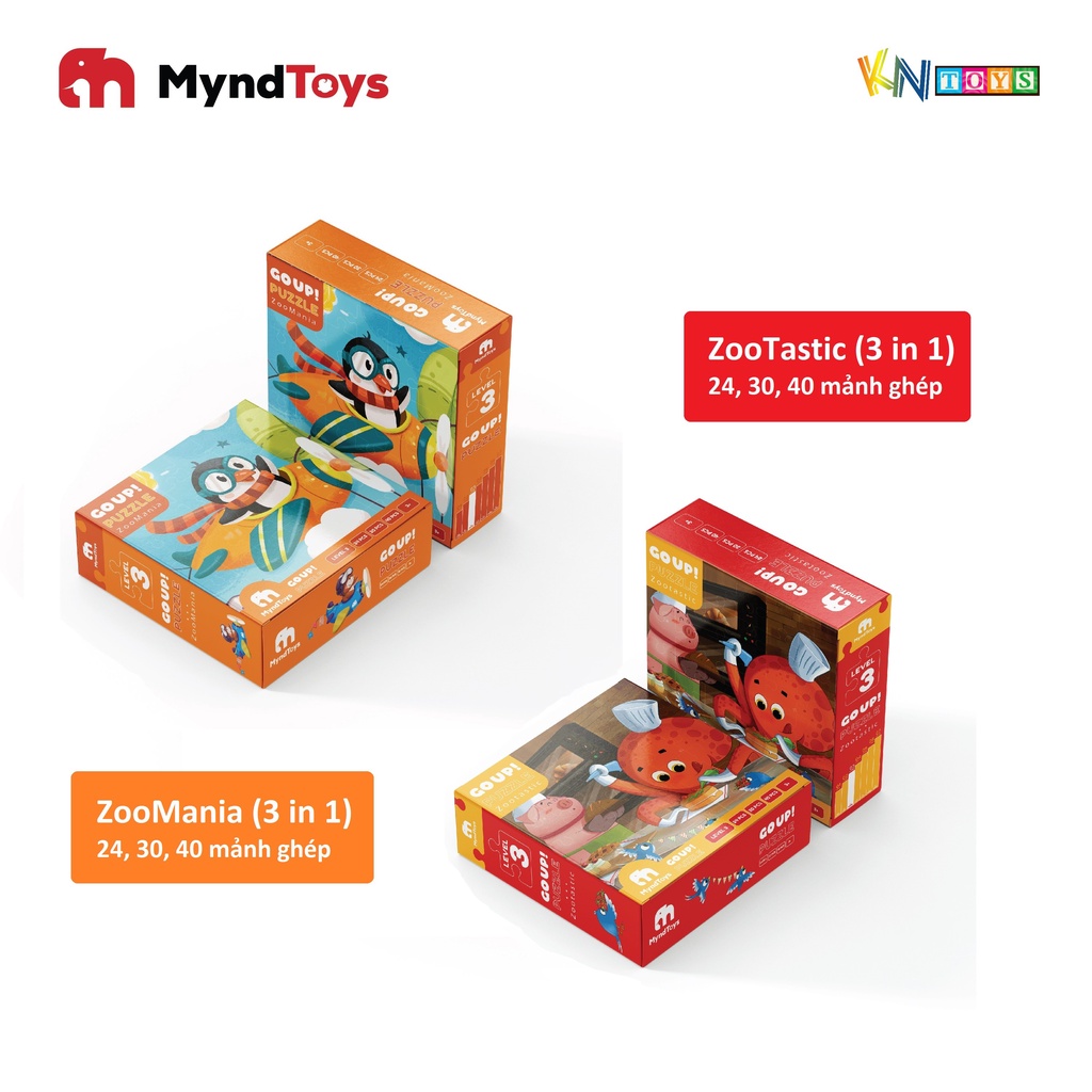 Đồ Chơi Xếp Hình MyndToys - GO UP! Puzzle - Level 3 (Cho Bé Từ 3 Tuổi - Nhiều Chủ Đề)