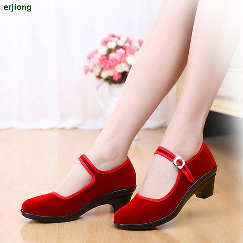 Giày Khiêu Vũ Đế Mềm Thắt Dây Chất Liệu Nhung Thời Trang Cho Nữ