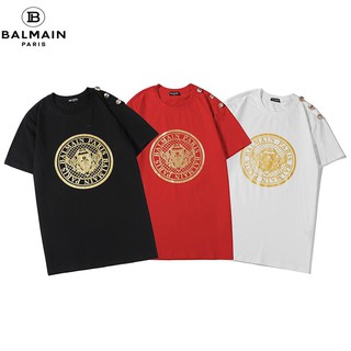 BALMAIN Áo Thun Tay Ngắn In Chữ Thời Trang Cho Nam Và Nữ