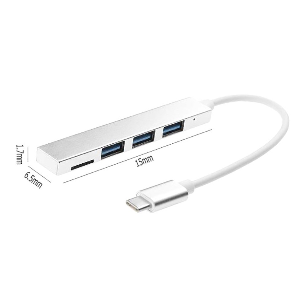 4 in 1 USB 3.1 Type-C to USB 3.0 TF Reader Slot Hub Adapter for MacBook Pro/Air