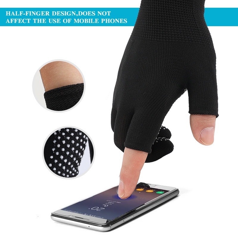 1 Đôi Găng Tay Nylon Mỏng Hai Ngón Mềm Mại Co Giãn Chống Trượt Chống Tia UV Dùng Khi Chơi Thể Thao Ngoài Trời