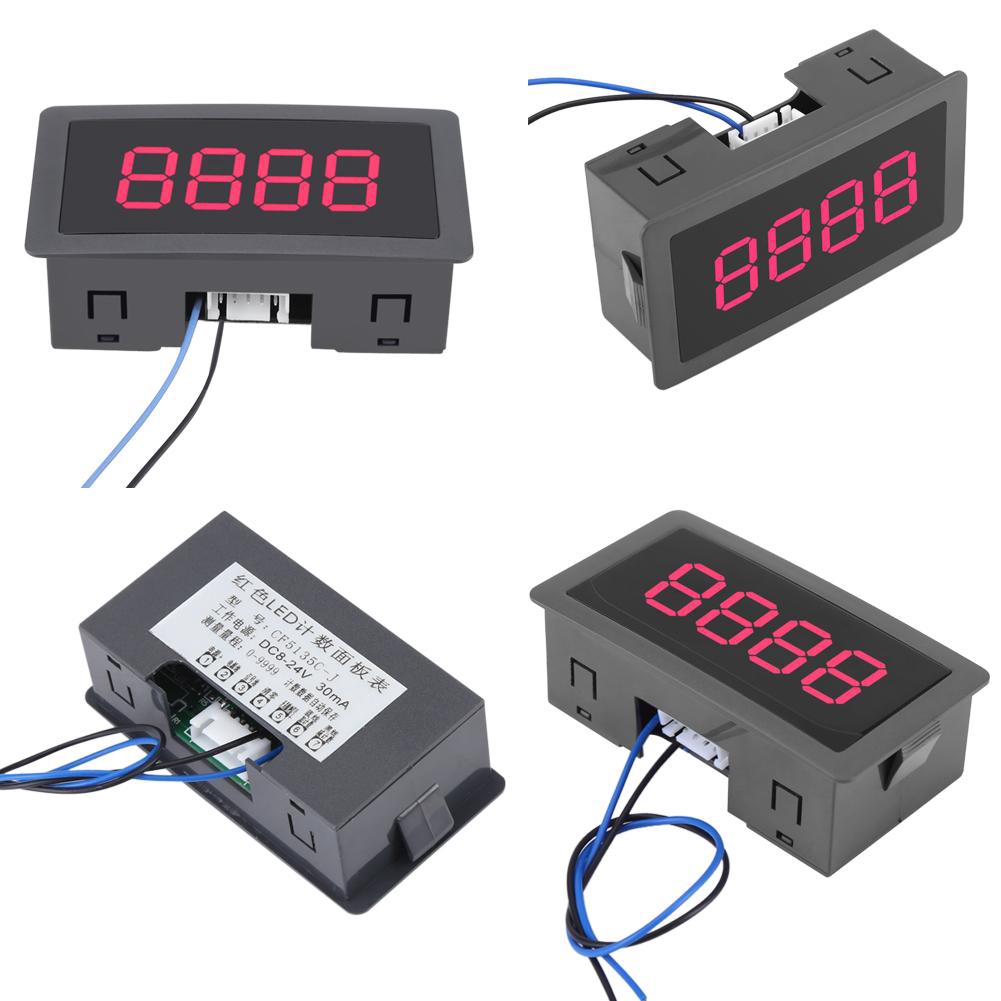DC LED Digital Display 4 Digit 0-9999 Up/Down Plus/Minus Panel Counter Meter with Cable