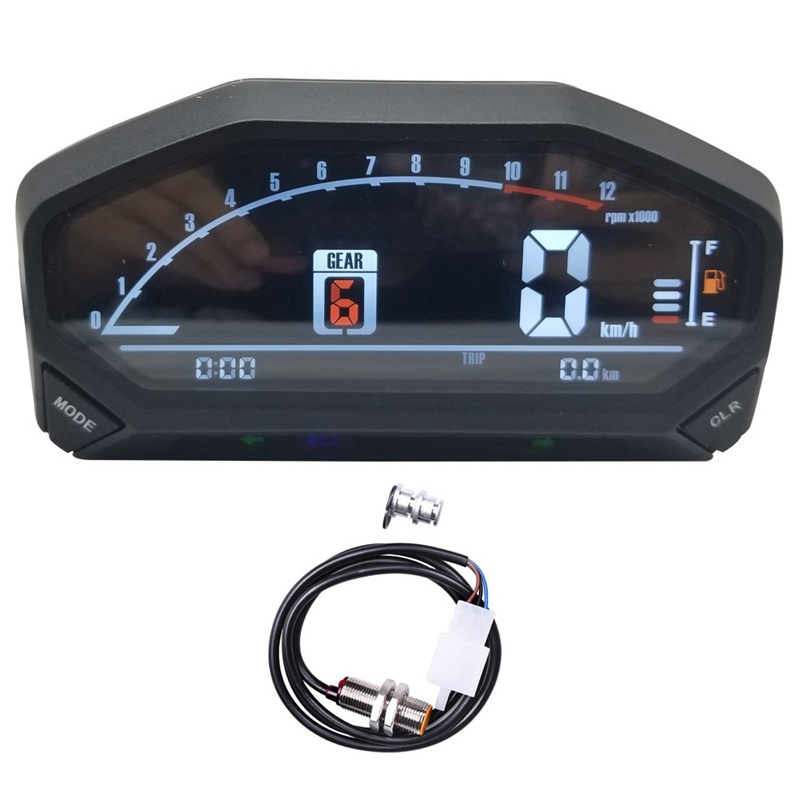 Đồng hồ đo tốc độ màn hình lcd led kỹ thuật số cho xe mô tô 1/ 2/ 4