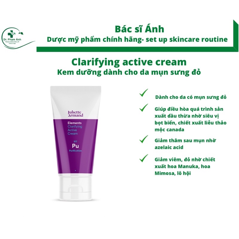 Kem mụn Clarifying Active cream Juliette Armand