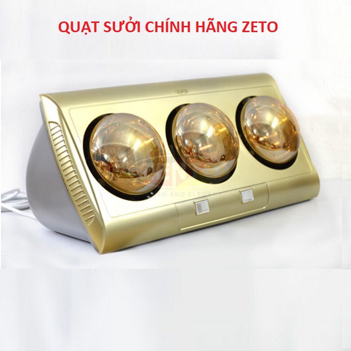 Đèn Sưởi Nhà Tắm 2 Bóng Zento ZT2-GOLD, Đèn 3 Bóng Làm Ấm Khi Tắm  Zento ZT3-GOLD Chính Hãng - Bảo Hành 24 Tháng