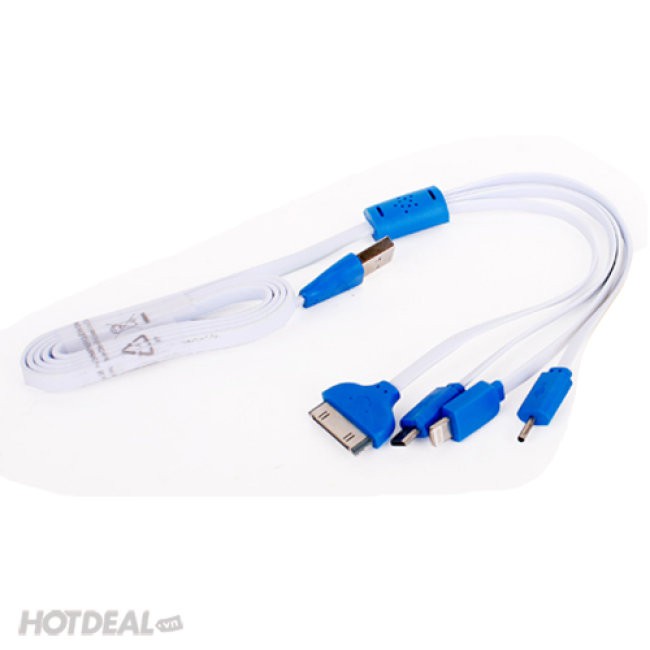Cáp sạc đa năng 4 đầu có đèn LED báo hiệu