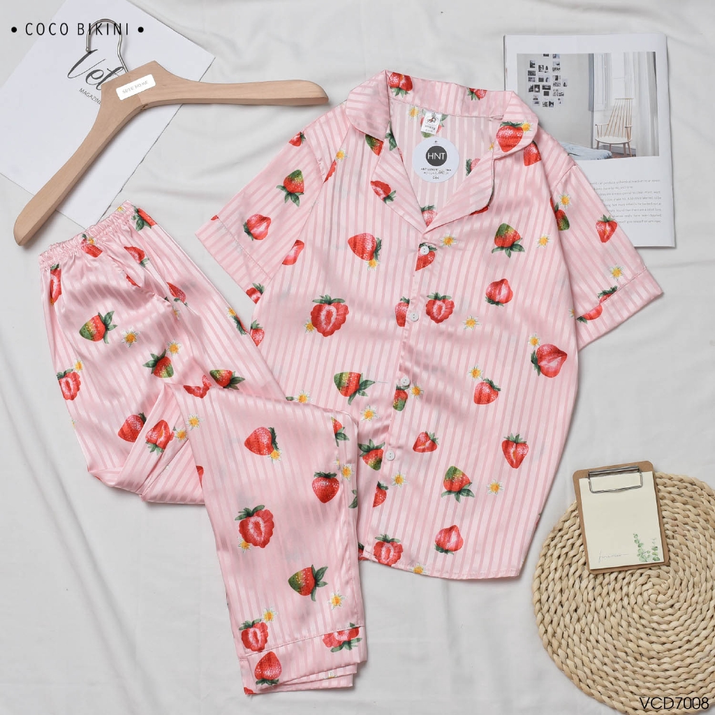 𝑪𝑶𝑪𝑶 𝑩𝑰𝑲𝑰𝑵𝑰 Bộ Đồ Ngủ - Đồ Mặc Nhà Lụa Gấm ( VCD7008 ) | BigBuy360 - bigbuy360.vn