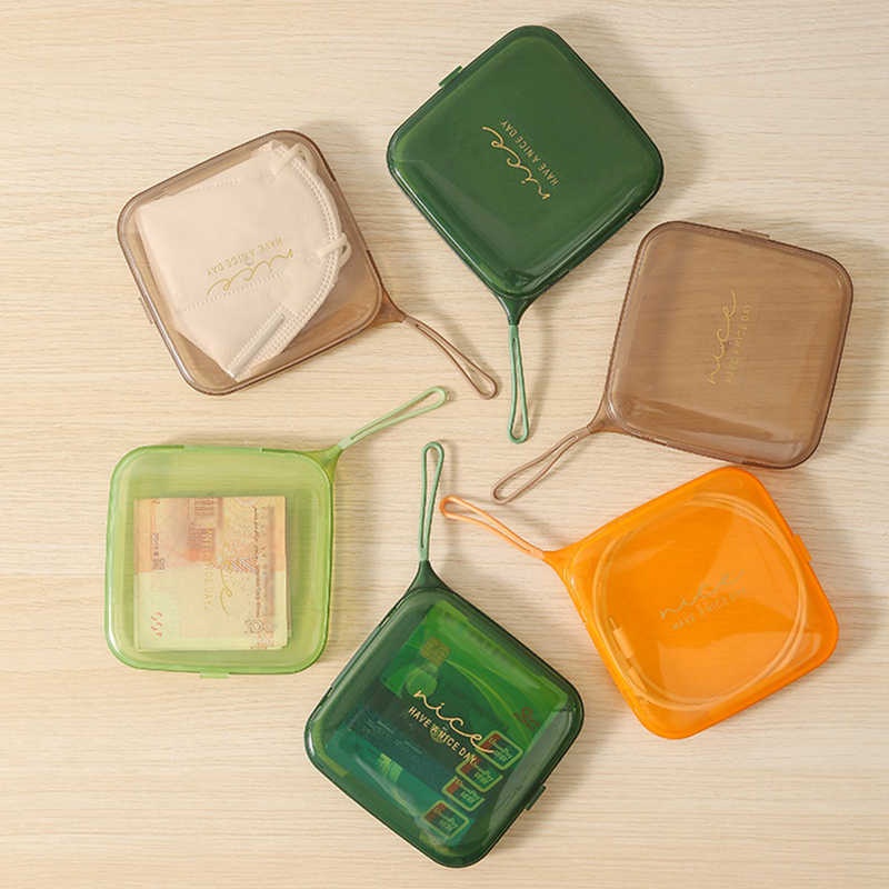 Hộp Đựng Khẩu Trang Trong Suốt Chống Bụi Thiết Kế Nhỏ Gọn Tiện Lợi