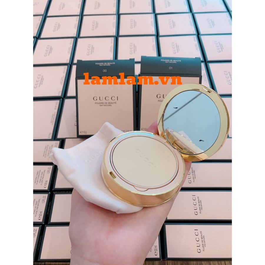 [Phấn Phủ Gucci Fullbox Chính Hãng] Phấn Phủ Dạng Nén Kiềm Dầu Tốt Gucci Poudre De Beaute Mat Naturel Màu 02