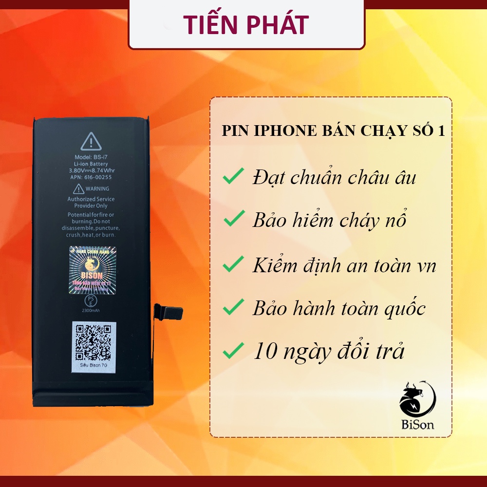 Pin IPHONE 7G BISON Siêu Trâu Dung Lượng Cao 2200mAh