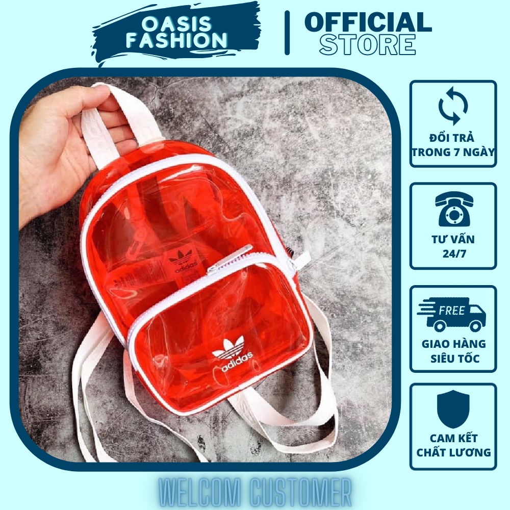 Balo Adidas Balo mini Mazz Red Adidas Mini Trong Suốt Full Tag Code