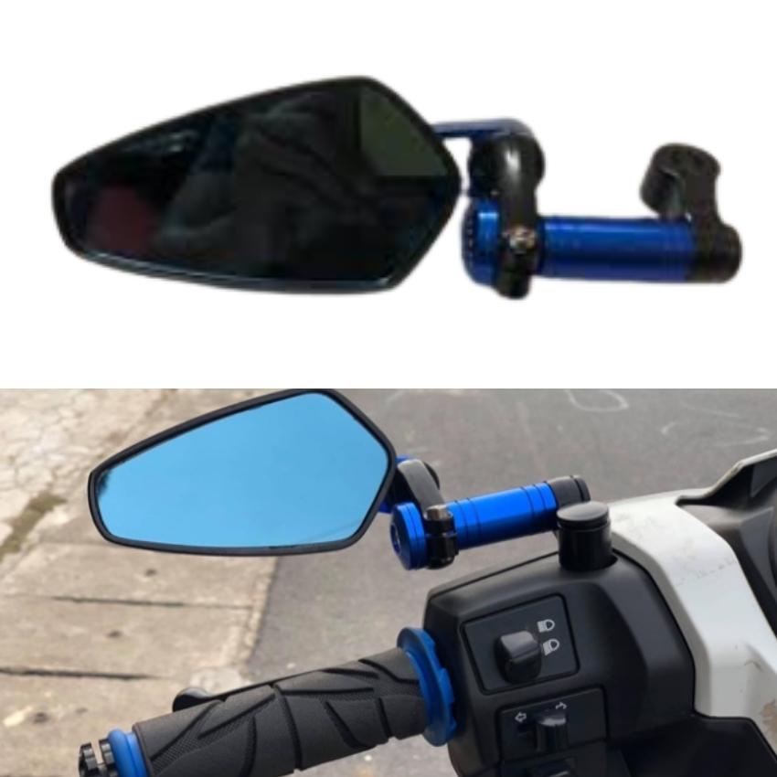Gương gù xe máy gắn chân kính có thể xoay gập 360 độ phù hợp láp mọi loại xe, có ôc và lục giác đi kèm