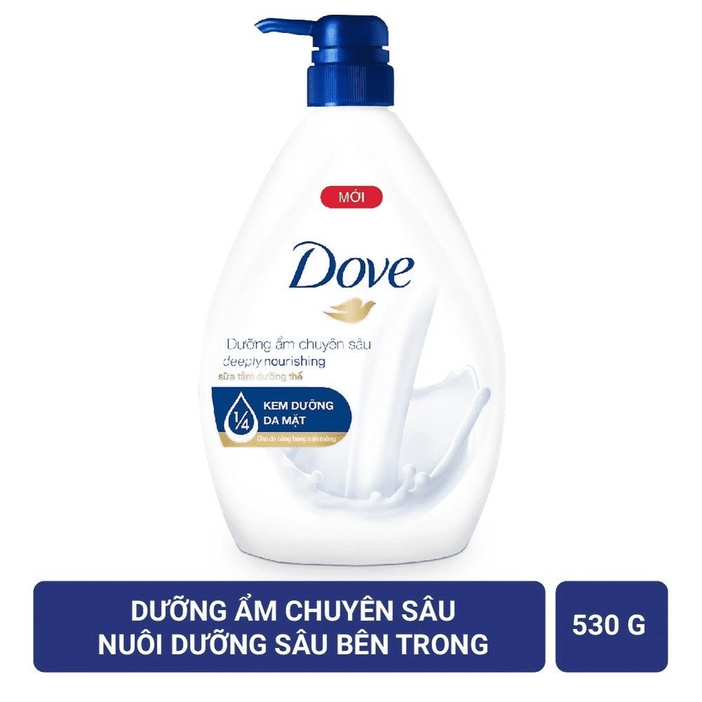 Sữa Tắm Dove Mới dưỡng ẩm chuyên sâu 530g (Chứa Kem Dưỡng Da Mặt)