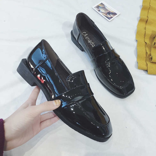 (Sẵn đen sz 35) Giày oxford, giày loafer nữ cao cấp ( kèm ảnh thật + video shop quay )