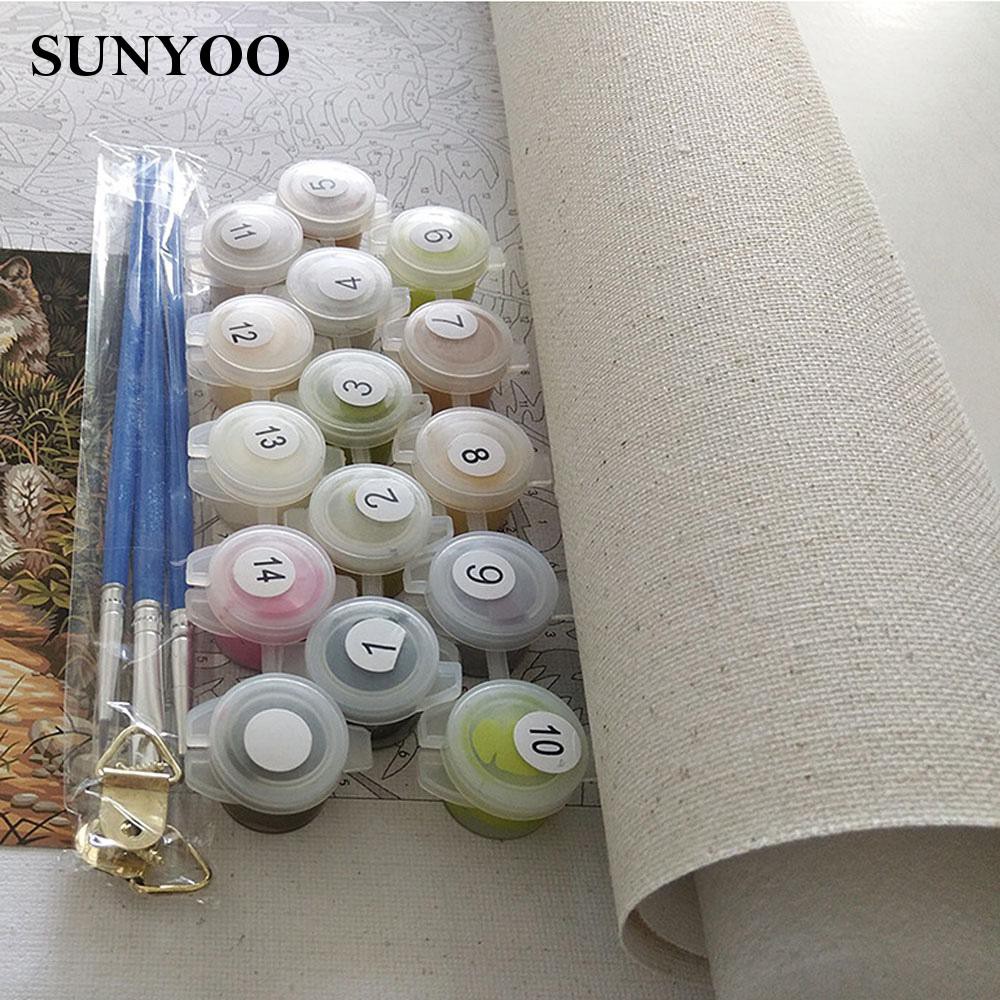 sunyoo Paint by Numbers Kit DIY Colorful Daisy Blossom Flowers For Home Decoration  DIY Oil Painting 40 x 50cm Useful