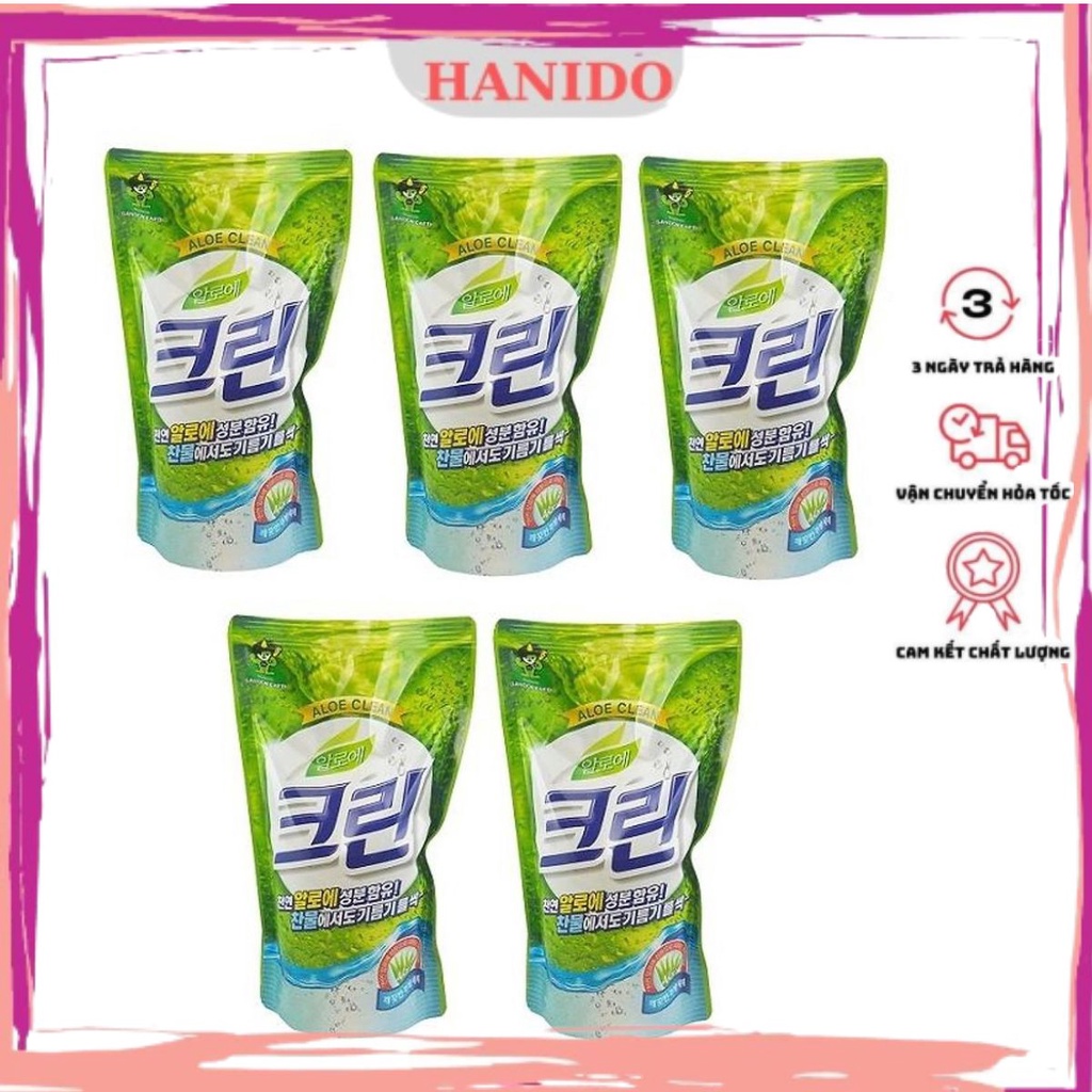 Bộ 5 Túi nước rửa chén bát Hương Nha Đam Sandokkaebi Hàn Quốc 800g