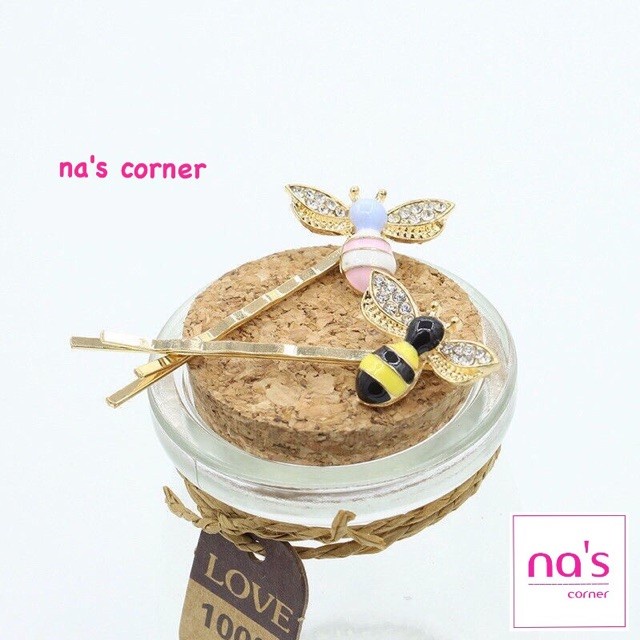 Kẹp tóc ong vàng ong hồng dễ thương